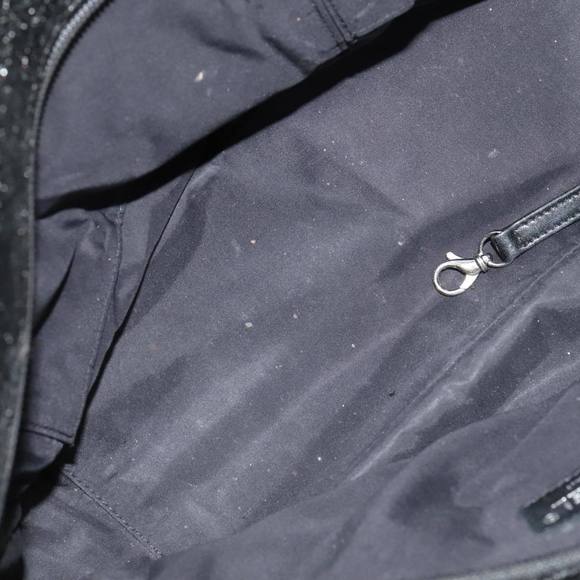 CHANEL Paris Biarritz MM Tote Bag Coated Canvas Black Silver CC Auth bs19293 - Picture 11 of 16